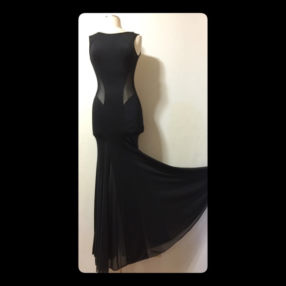COPY - 💋💋💋Long Black Illusion Stretch dress💋💋💋 - Picture 2 of 8